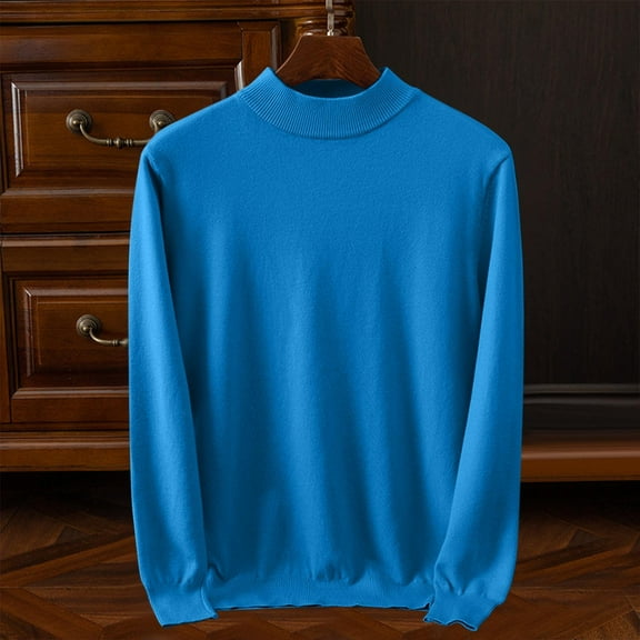 Men's Heavy Knit Turtleneck Pullover Sweater Winter Warmth Thermal Design