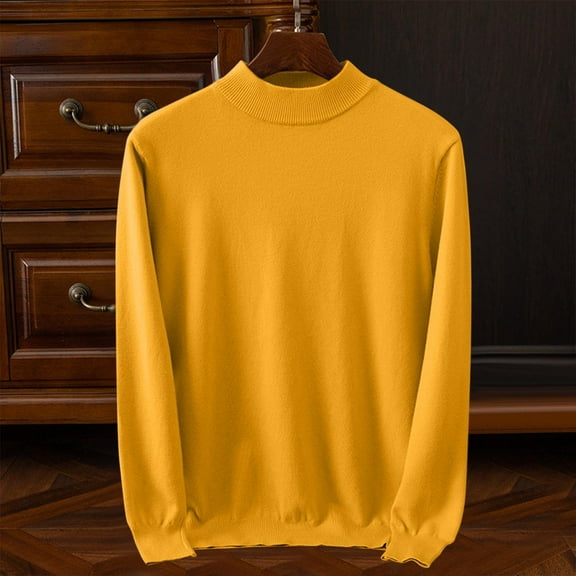 Men's Heavy Knit Turtleneck Pullover Sweater Winter Warmth Thermal Design