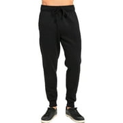 COUVER Men's Heavy Sweatpants Fleece Lined Joggers with Pockets, Black M, 1 Count, 1 Pack