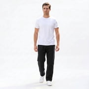 Mens Heavy Weight Fleece Open Bottom Sweatpants with Pockets, Black L, 1 Pack