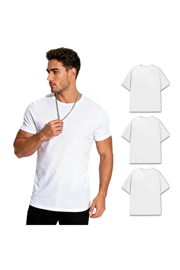 Men’s Heavyweight 100% Cotton T-Shirt, Crew Neck Solid Basic Tee, 180 GSM Soft Durable Shirt, S–3XL, 1 / 2 / 3 / 4/5 Pack