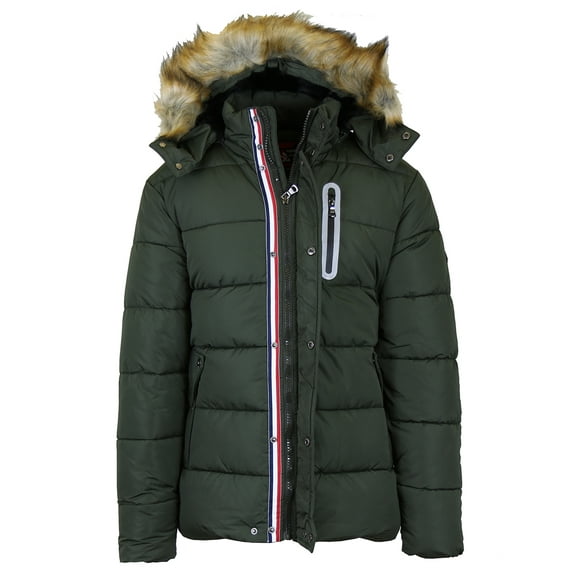 Men's Heavyweight Bomber Parka Zip Jacket With Detachable Hood