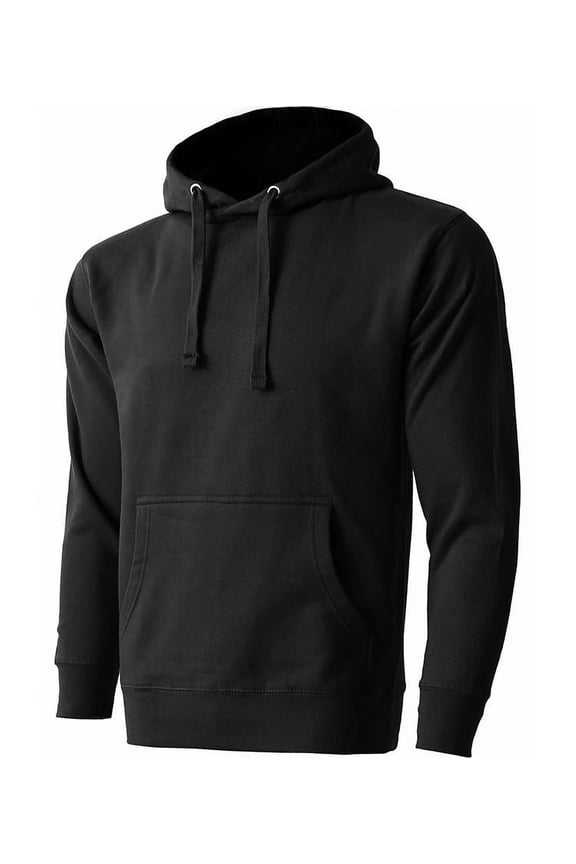 Men’s Heavyweight Casual Pullover Hoodie Sweatshirt with Front Pocket (Black, 2XL)