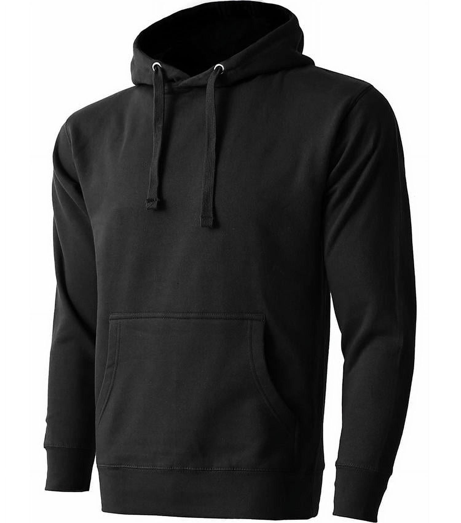 Men's Heavyweight Casual Pullover Hoodie Sweatshirt with Front Pocket  (Black, 4XL) 