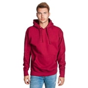 Men s Heavyweight Casual Pullover Hoodie Sweatshirt with Front Pocket Burgundy, S