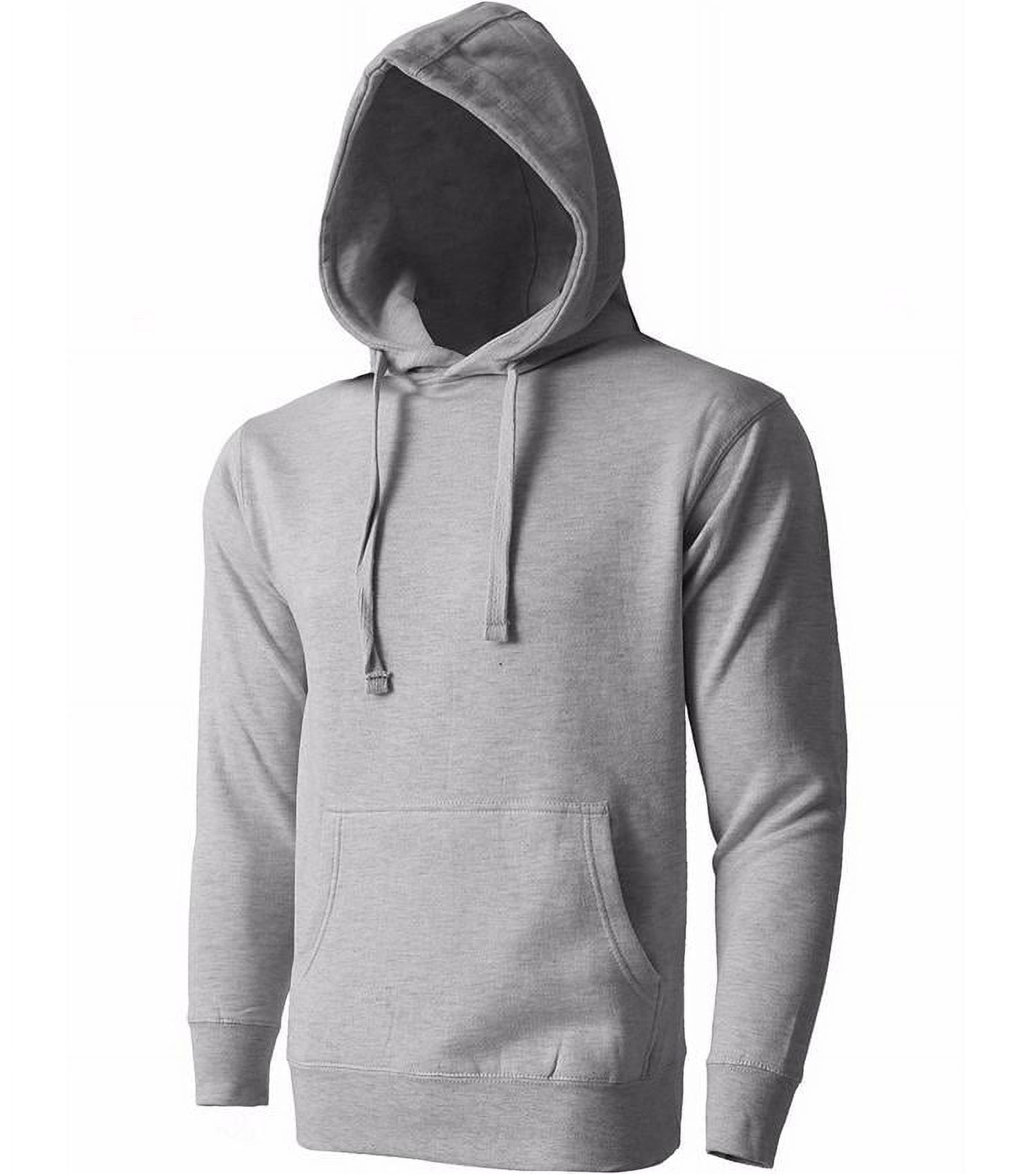 Men's Heavyweight Casual Pullover Hoodie Sweatshirt with Front Pocket  (Black, 4XL) 