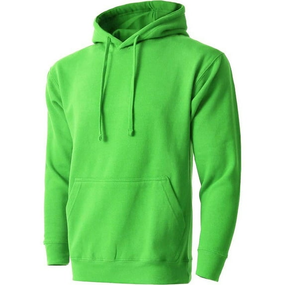 Men’s Heavyweight Casual Pullover Hoodie Sweatshirt with Front Pocket (Neon Green, 4XL)