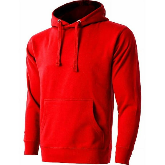 Men’s Heavyweight Casual Pullover Hoodie Sweatshirt with Front Pocket (Red, S)