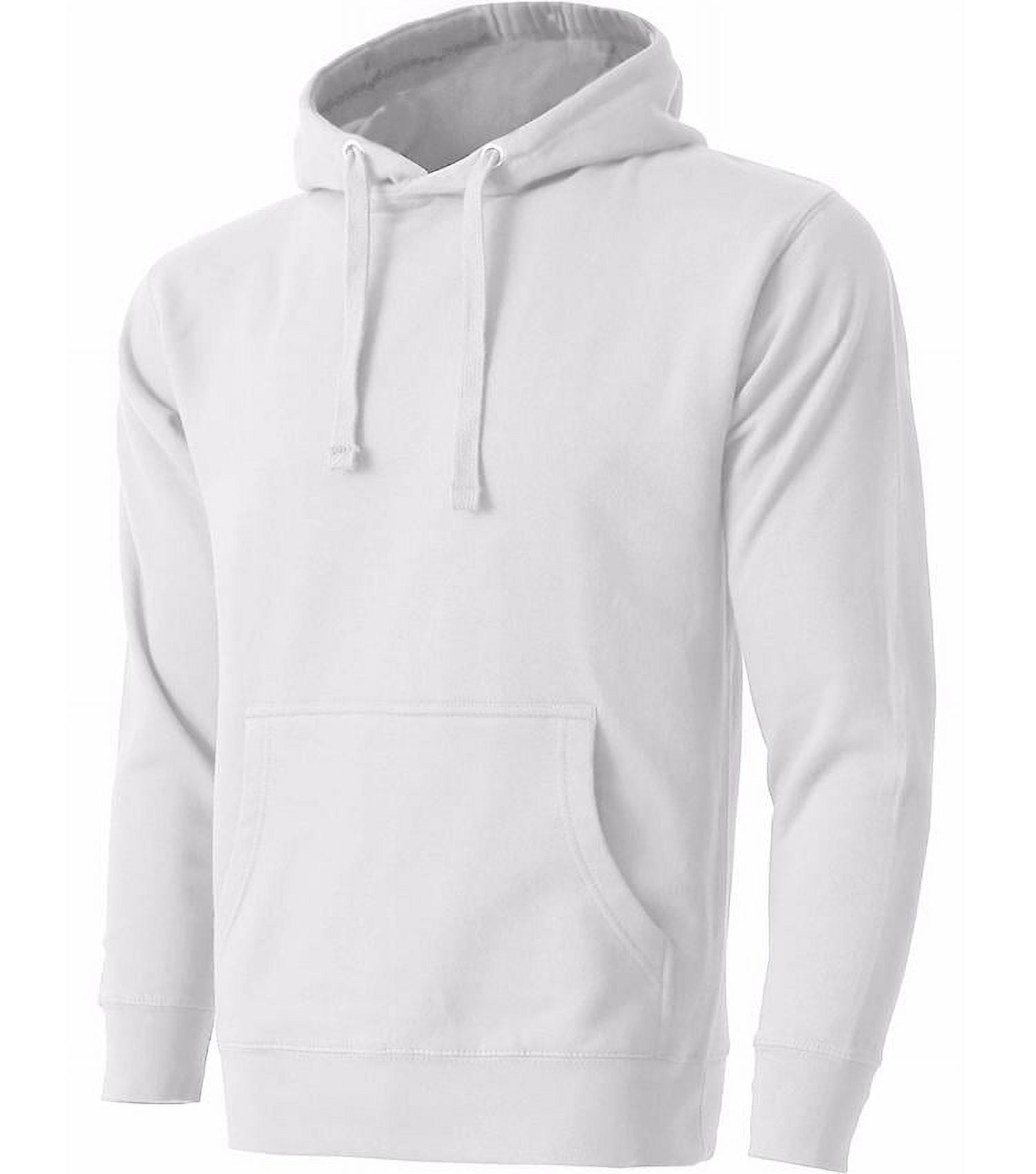Men’s Heavyweight Casual Pullover Hoodie Sweatshirt with Front Pocket (White, S)