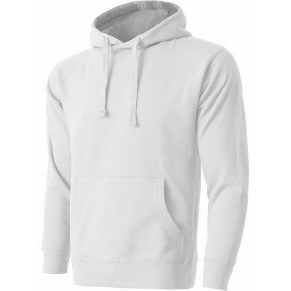 Men’s Heavyweight Casual Pullover Hoodie Sweatshirt with Front Pocket (White, S)