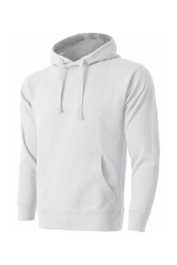 Men’s Heavyweight Casual Pullover Hoodie Sweatshirt with Front Pocket (White, S)