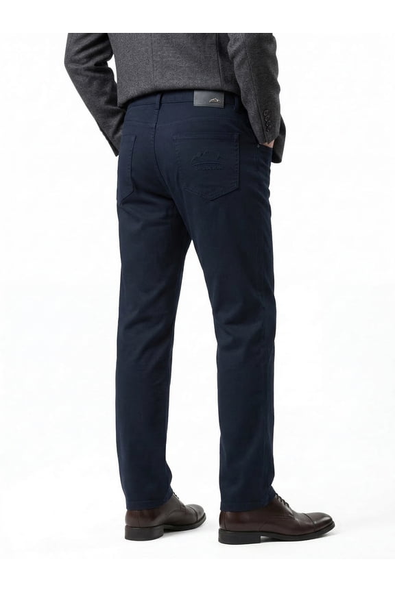 Men's Heavyweight Cotton-Blend Casual Pants - 360GSM Straight Cut with Embossed Detailing (94% Cotton)