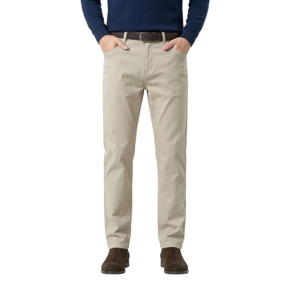 Men's Heavyweight Cotton-Blend Casual Pants - 360GSM Straight Cut with Embossed Detailing (94% Cotton)