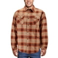 thumbnail image 1 of Men's Heavyweight Cotton Flannel Warm Sherpa Lined Snap Button Plaid Jacket (Brown Plaid 4, M), 1 of 3