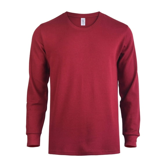 Men's Heavyweight Cotton Long Sleeve Thermal Top, Burgundy 3XL, 1 Count, 1 Pack