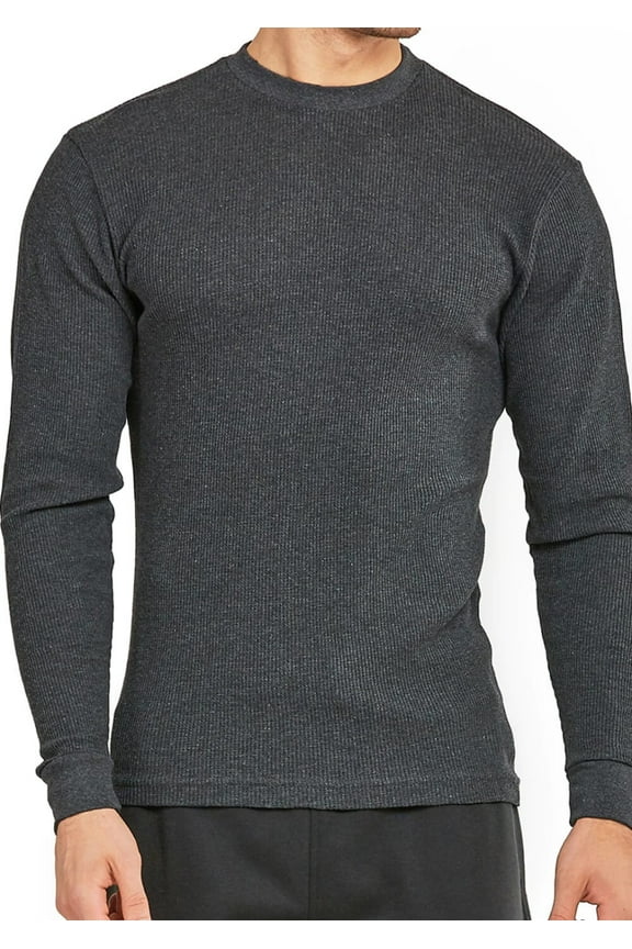 Men's Heavyweight Cotton Long Sleeve Thermal Top, Charcoal Gray XL, 1 Count, 1 Pack