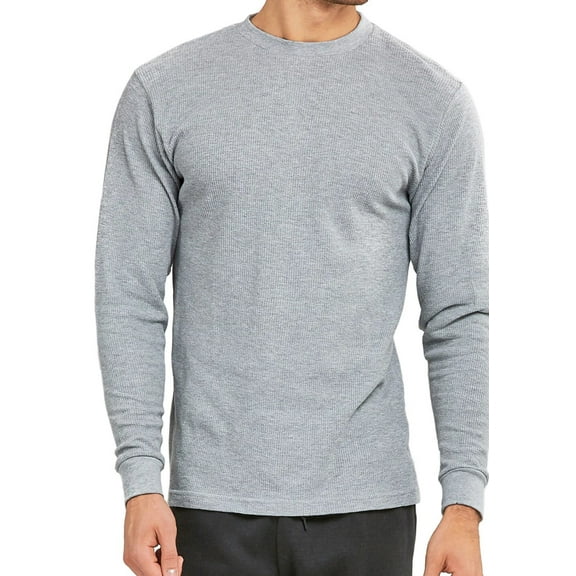 Men's Heavyweight Cotton Long Sleeve Thermal Top, Heather Grey XL, 1 Count, 1 Pack