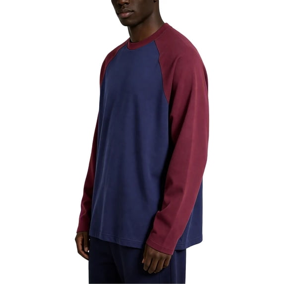 Base No Color Men's Heavyweight Cotton Shirt Loose Fit Long Sleeve T-Shirt Moisture ...