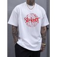 thumbnail image 1 of Men's Heavyweight Cotton T-Shirt - Loose Fit Crew Neck Streetwear Tee, Green with Red Print, Machine Washable Hip Hop Shirt for Everyday & Special Occasions - Ideal Gift for Men, Comfortable, 1 of 5