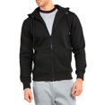 thumbnail image 1 of Men's Heavyweight Fleece Active Casual Cotton Long Sleeve Full-Zip Hoodie, Black L, 1 Pack, 1 of 4