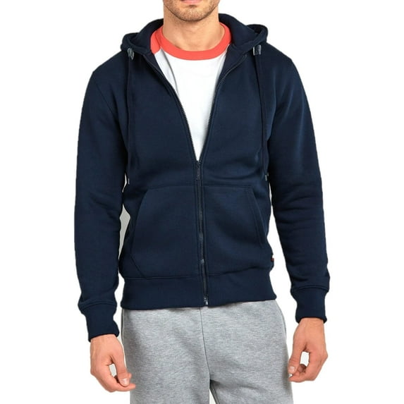 Men's Heavyweight Fleece Active Casual Cotton Long Sleeve Full-Zip Hoodie, Navy 3XL, 1 Pack