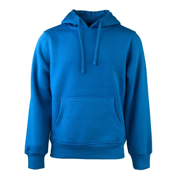 Men's Heavyweight Fleece Active Casual Cotton Long Sleeve Pullover Hooded Sweatshirt, Blue L, 1 Pack