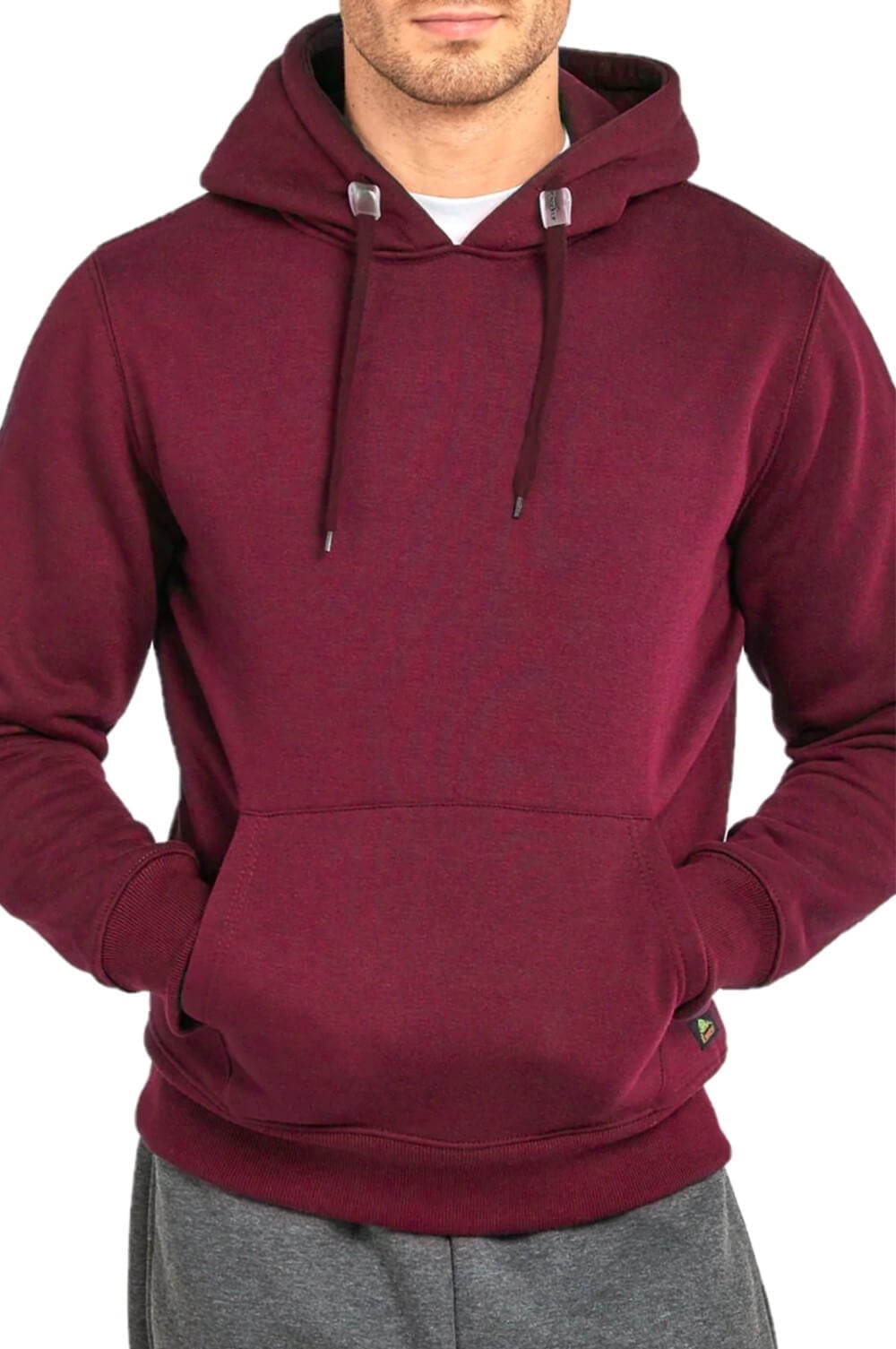 Men's Heavyweight Fleece Active Casual Cotton Long Sleeve Pullover Hooded Sweatshirt, Burgundy 3XL, 1 Pack