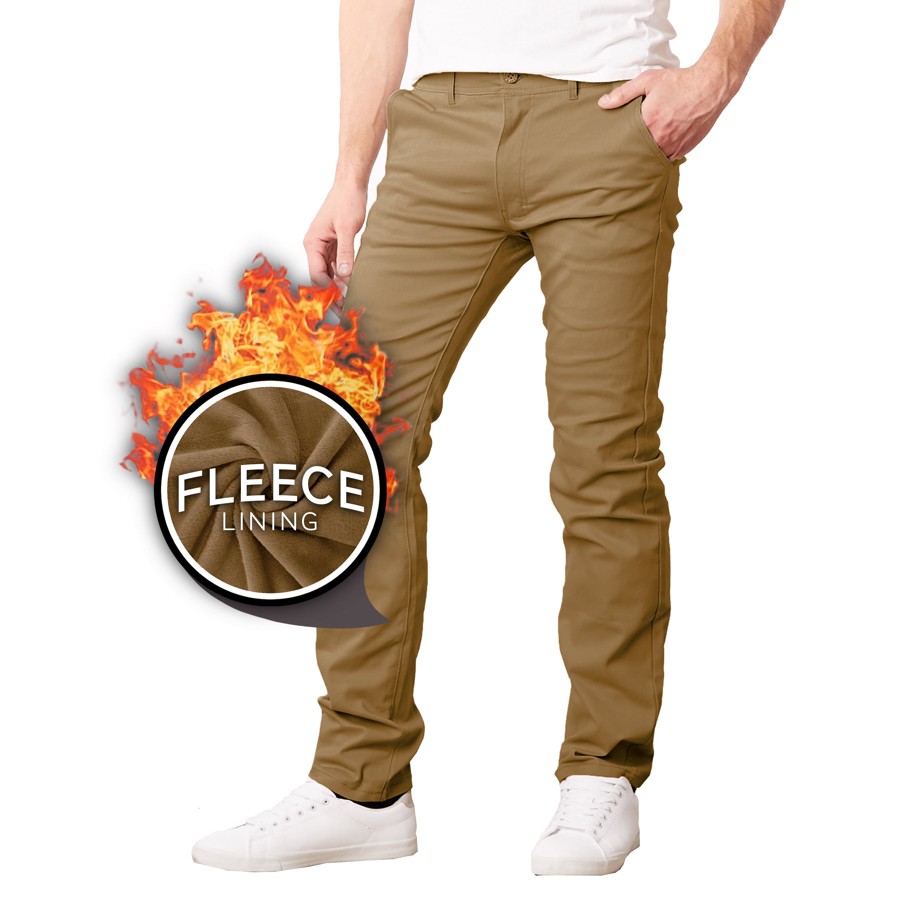 Men's 4-Way Stretch Chino Slim Pants, Casual Work Pants