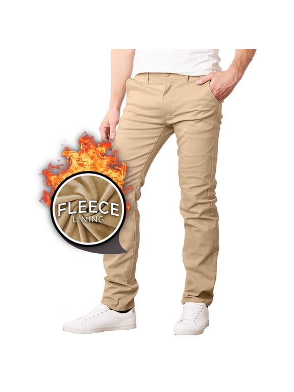 Men’s Heavyweight Fleece-Lined Stretch Chino Uniform Work Pants (31” Inseam)