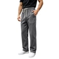 thumbnail image 1 of Men's Heavyweight Fleece Sweatpants Solid Color Thick Straight Leg Pants Loose Casual Breathable Sweatpants with Pockets, 1 of 7