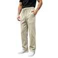 thumbnail image 1 of Men's Heavyweight Fleece Sweatpants Solid Color Thick Straight Leg Pants Loose Casual Breathable Sweatpants with Pockets, 1 of 7