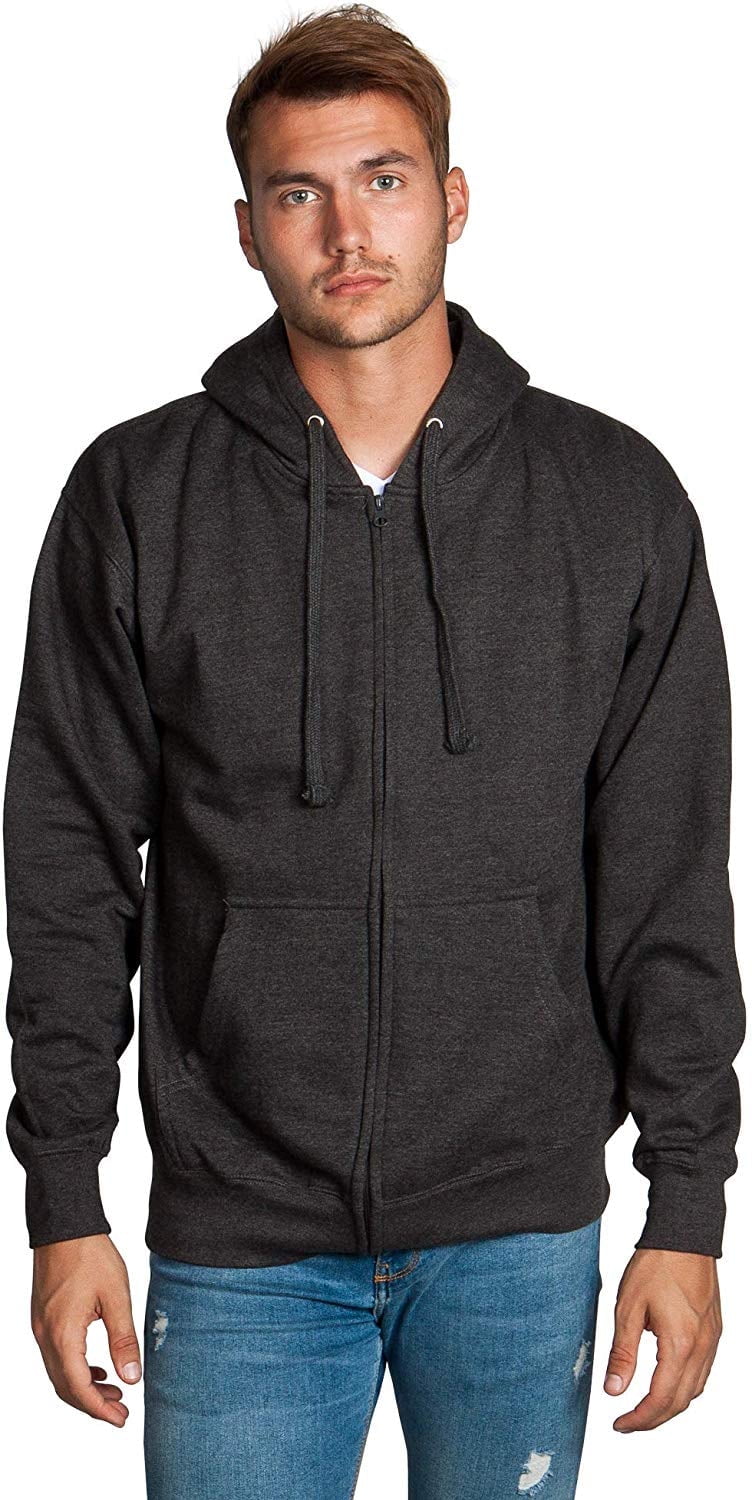 Men's Heavyweight Full Zip up Hoodie | Fleece Jacket | Warm Zipper Casual Sweatshirt with Hood