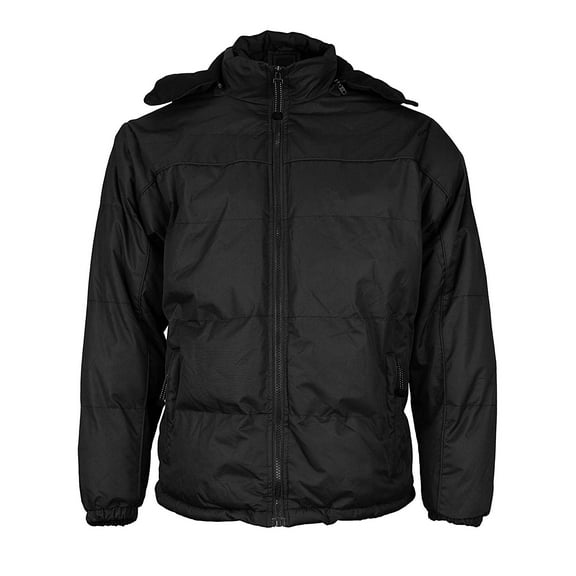 Men's Heavyweight Insulated Lined Jacket with Removable Hood BIGBEAR (Black, 2XL)