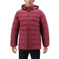 thumbnail image 1 of Men’s Heavyweight Insulated Microfiber Removable Hood Quilted Zip Puffer Jacket (Burgundy, M), 1 of 5