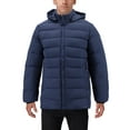 thumbnail image 1 of Men’s Heavyweight Insulated Microfiber Removable Hood Quilted Zip Puffer Jacket (Navy, L), 1 of 5