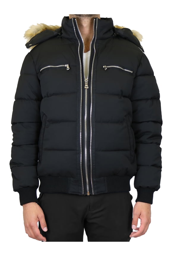Men's Heavyweight Jacket With Detachable Fur Hood
