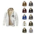 thumbnail image 1 of Men's Heavyweight Lined Windproof Zip Up Outerwear Jackets Warm Hooded Sweatshirt Multiple Colours Men Cotton Fleece Hooded Sweatshirt, 1 of 5