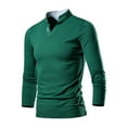 thumbnail image 1 of Men's Heavyweight Long Sleeve T-Shirt Stand Collar Loose Fit Solid Color Top Spring Summer Casual Tee Comfortable Breathable Shirt Men's Lightweight Crewneck Tee Tops, 1 of 3