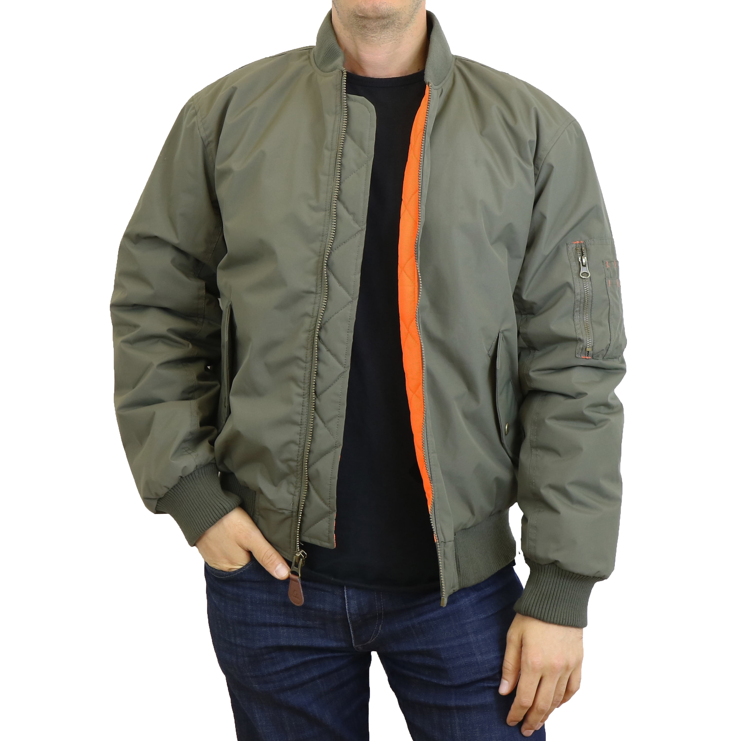 Men's Heavyweight MA-1 Bomber Flight Jacket (S-5XL) - Walmart.com