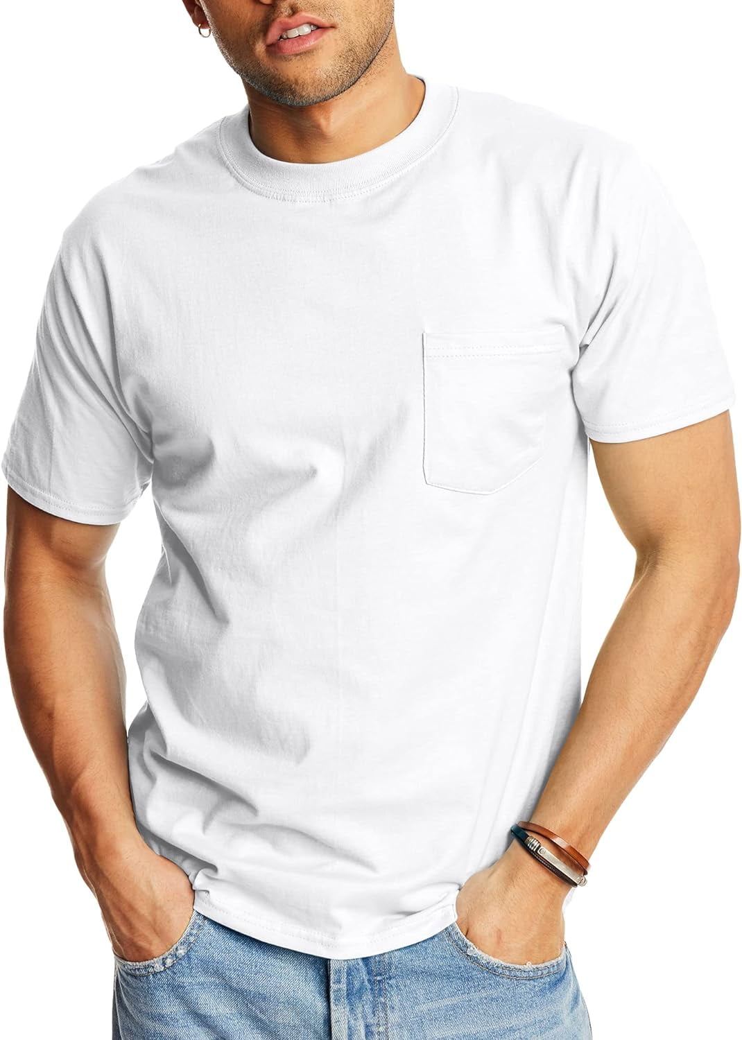Men's Heavyweight Pocket TShirt, BeefyT FullCut Cotton Pocket Tee for Men, Crewneck TShirt