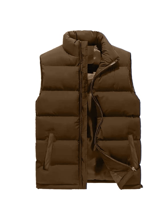 Men's Heavyweight Puffer Bubble Vest Waterproof Breathable Modern Fit Full Zip