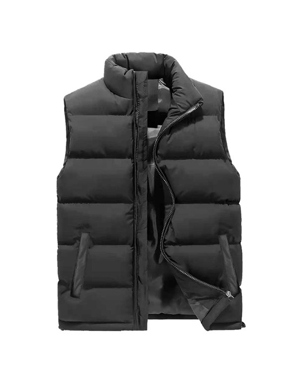 Men's Heavyweight Puffer Bubble Vest Waterproof Breathable Modern Fit Full Zip