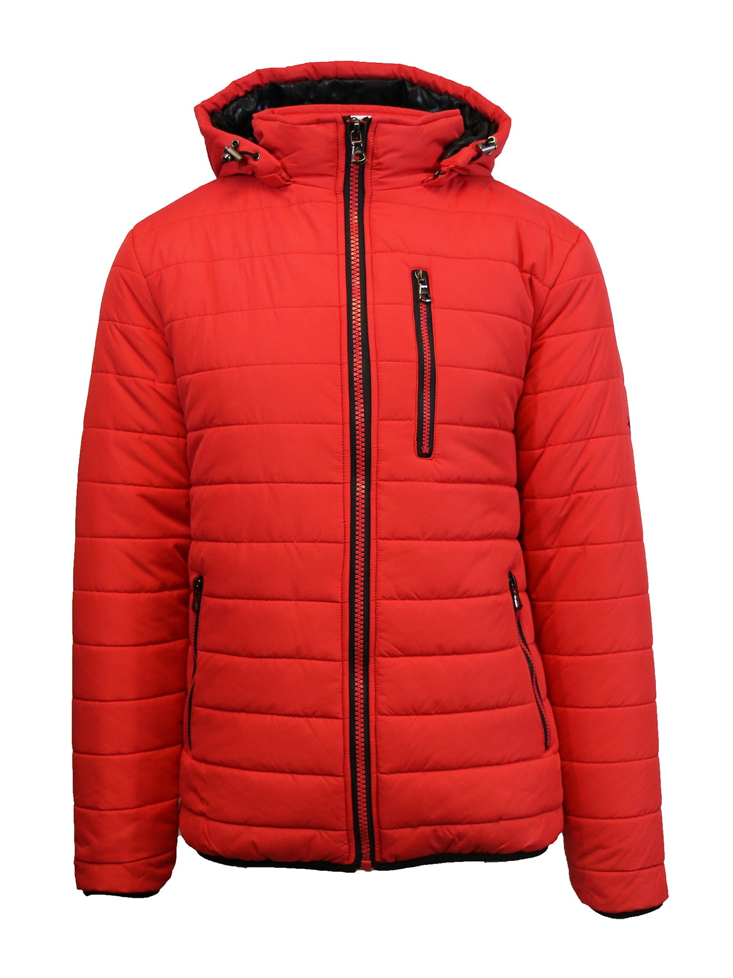 Spire by galaxy men's heavyweight puffer jacket cheap with detachable hood