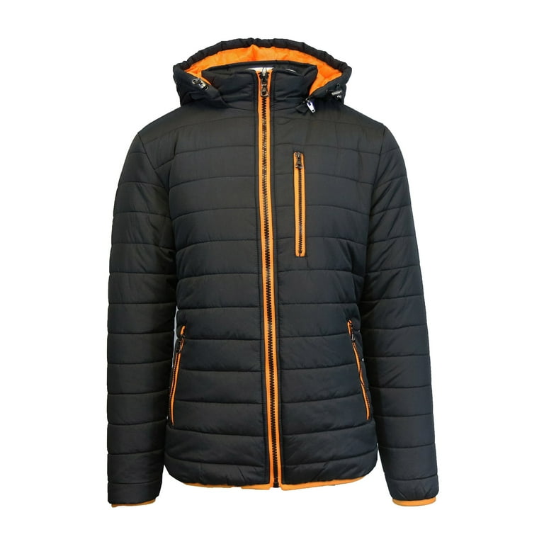 Mens puffer jacket with detachable hood deals