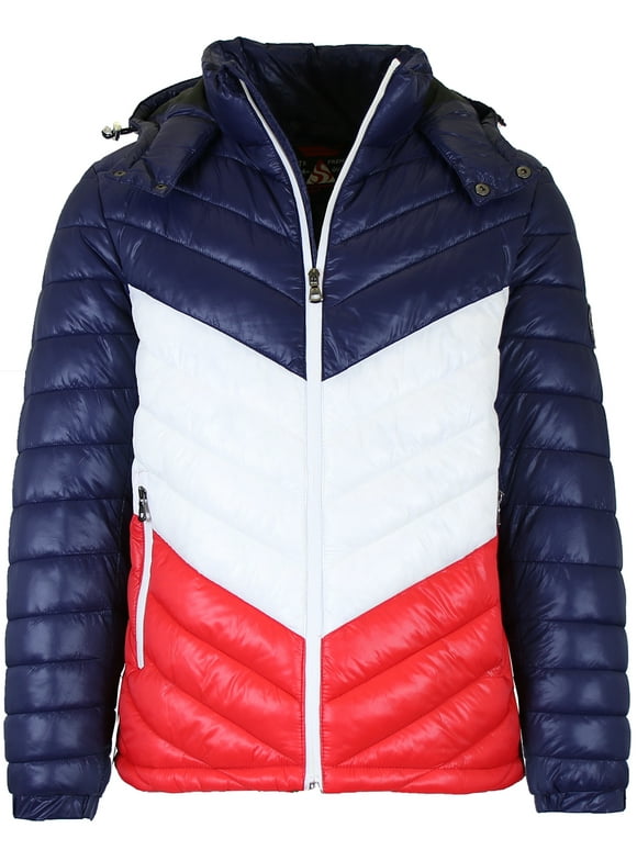 Men's Heavyweight Quilted Hooded Puffer Bubble Jacket (Sizes, S to 2XL)