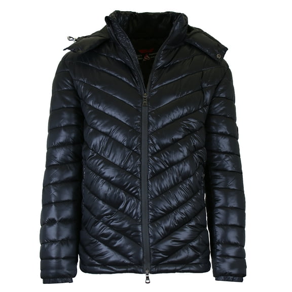 Men's Heavyweight Quilted Hooded Puffer Bubble Jacket (Sizes, S to 2XL)