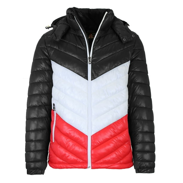 Men's heavyweight quilted hooded puffer bubble jacket hotsell
