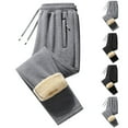 thumbnail image 1 of Men's Heavyweight Sherpa Pants Fleece Lined Jogger Sweatpants, Drawstring Active Pants with Zipper Pockets, 1 of 7