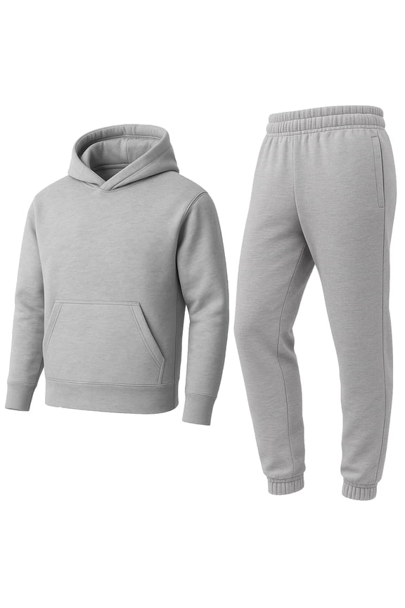 Men’s Heavyweight Soft Fleece Cotton Blend Pullover Hoodie & Sweatpants Jogging Set (S-2XL)