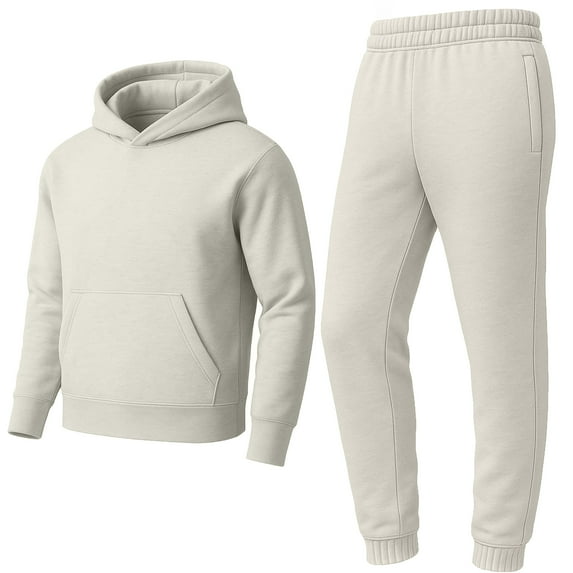 Men’s Heavyweight Soft Fleece Cotton Blend Pullover Hoodie & Sweatpants Jogging Set (S-2XL)